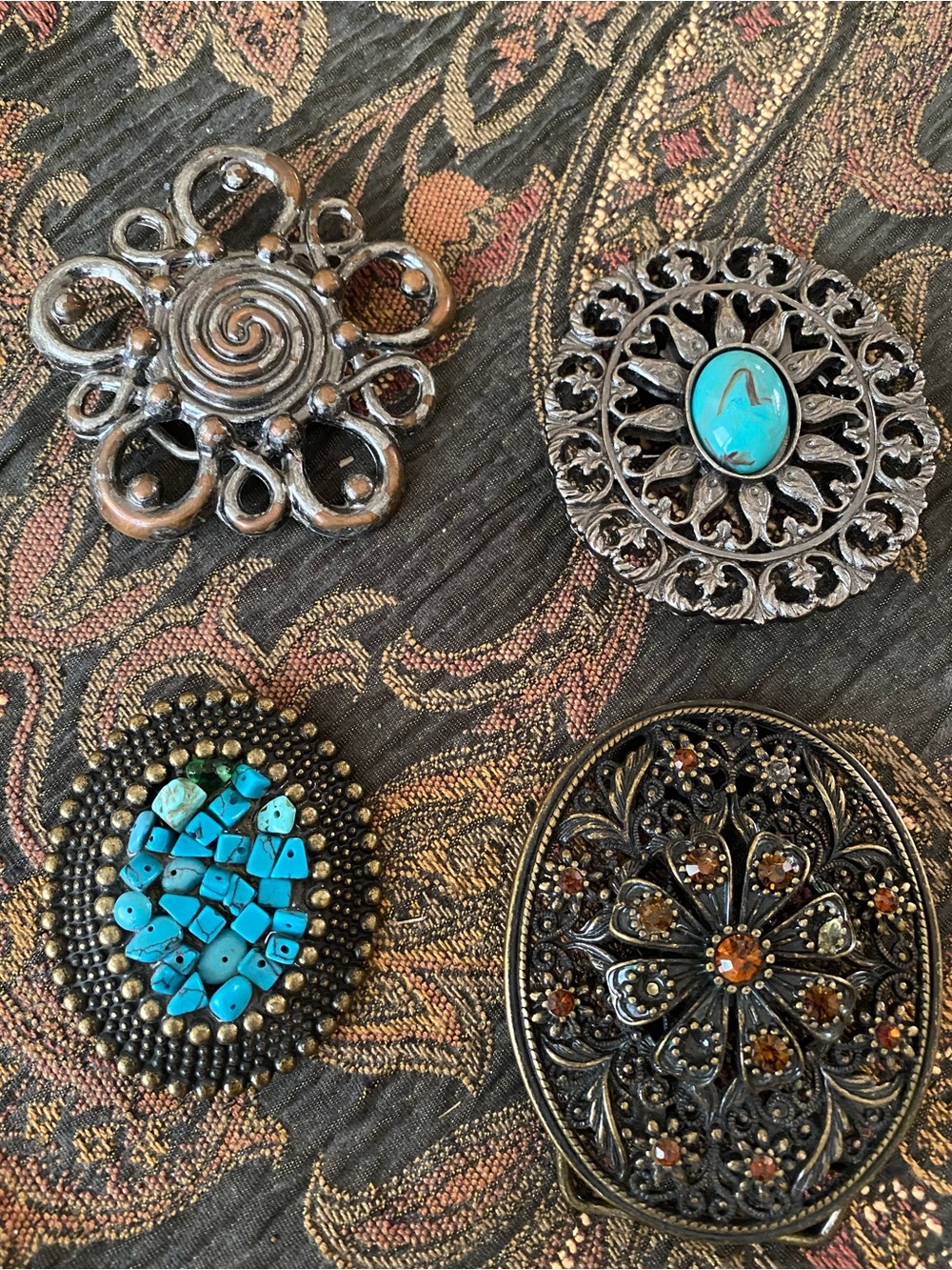 Vintage-inspired Decorative Belt Buckles Lot